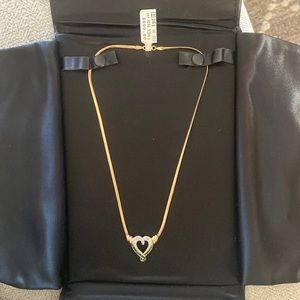 NWT 14k Gold Necklace with Emerald Green Heart